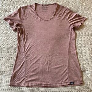 Patagonia Capilene Cool Lightweight Short Sleeve Shirt Small Pink Hike Run Camp